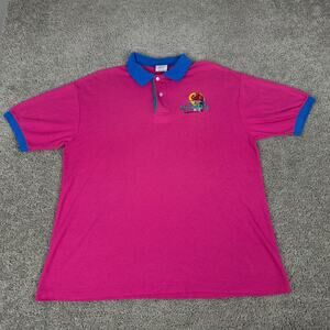 VINTAGE Quinn's On The Beach Shirt Mens XL Pink Blue Marco Island Florida 90s